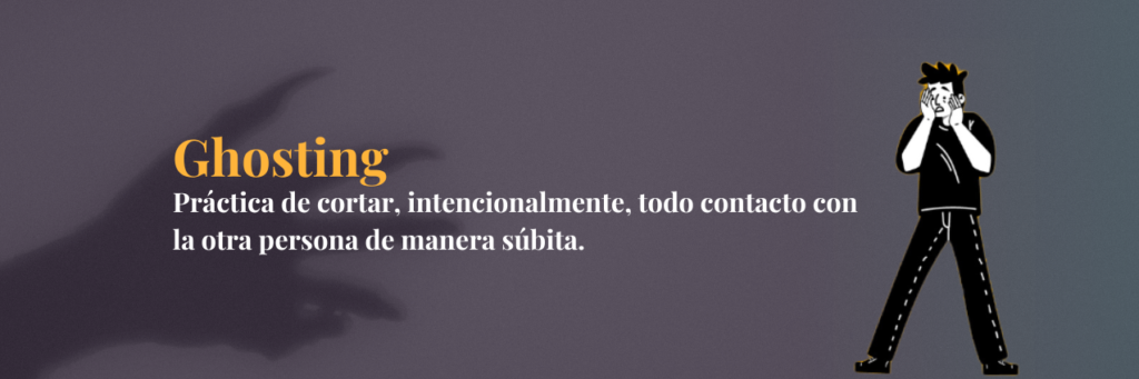 practica de cortar intencionalmente todo contacto con la otra persona de manera subita.
